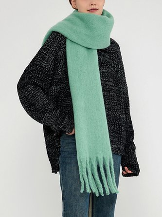 Damen minimalistisch Troddel thermal Unifarben Schal
