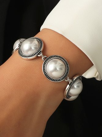 Retro Nachgemachte Perle Türkis Kettenarmbänder
