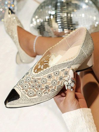 modisch Strass Atmungsaktiv Mesh Party Flache Schuhe