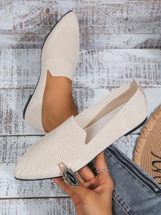 Lässig minimalistisch Textil Spitz Flach Schuhe