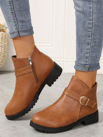 Retro Schnalle Dekor Tragbar Niedrig Klassische Stiefel