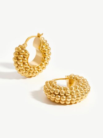 Golden Geprägt Ablassen Design Band Ohrringe