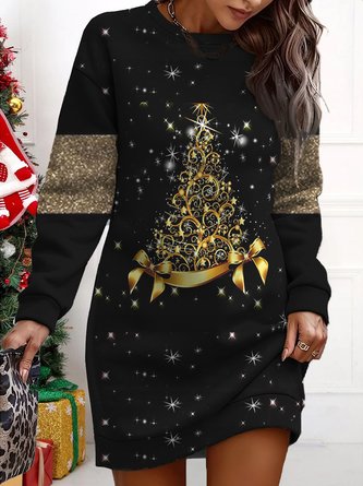 Lässig Weihnachtsbaum Gestrickt Kleid mit Nein