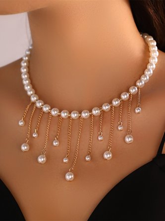 Elegant Kette Franse Nachgemachte Perle Halskette