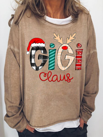 Gigi Familie Beste Geschenke für Weihnachten Lässig Rundhals Baumwollmischung Sweatshirt