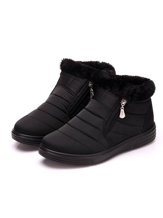 Damen Rund Wasserdichtes Textil Winter Schneestiefel
