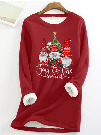 Freude zu das Welt Gnom Weihnachtsmann Rundhals Lässig Vlies Sweatshirt