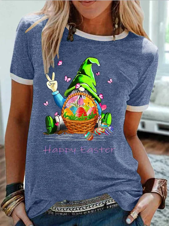 Damen Buchstabe Kurzarm T-Shirts T-Shirt Rundhals Lässig Sommer Oberteile