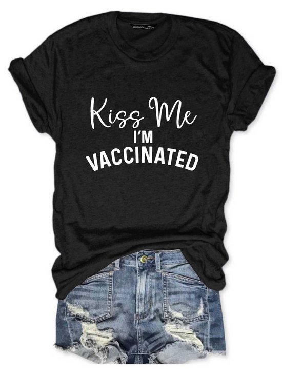 Damen Kurzarm T-Shirts T-Shirt Sommer Buchstabe Baumwolle Rundhals Strand Ausgehen Lässig Oberteile