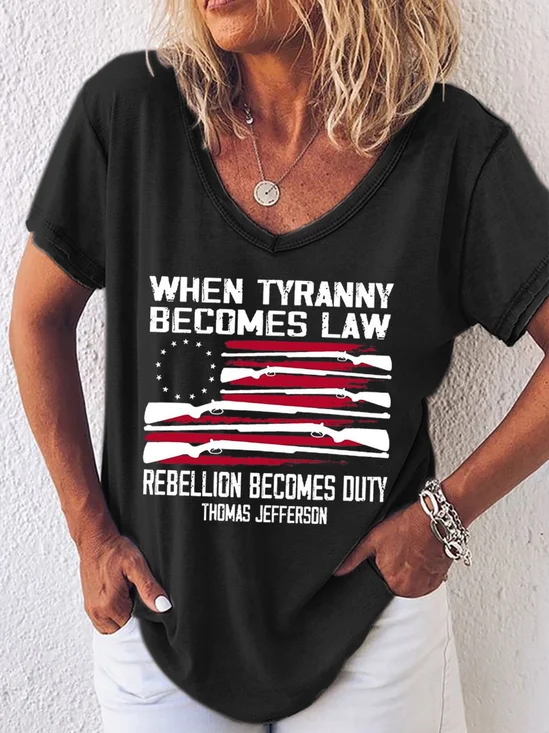 Damen Buchstabe Kurzarm T-Shirts T-Shirt V-Ausschnitt Lässig Sommer Oberteile
