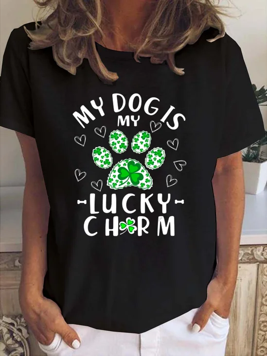 Damen Tier Kurzarm T-Shirts T-Shirt Rundhals Lässig Sommer Oberteile
