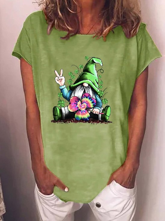 Damen Kartoon Kurzarm T-Shirts T-Shirt Rundhals Lässig Sommer Oberteile