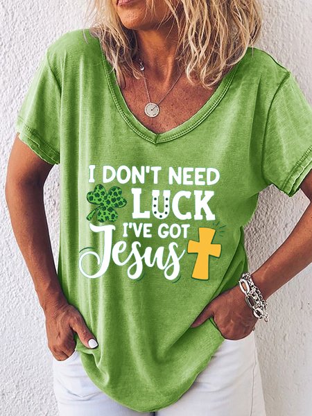 Damen Buchstabe Kurzarm T-Shirts T-Shirt V-Ausschnitt Lässig Sommer Oberteile