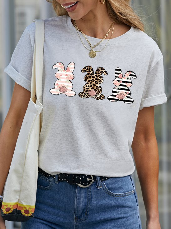 Damen Tier Kurzarm T-Shirts T-Shirt Rundhals Lässig Sommer Oberteile