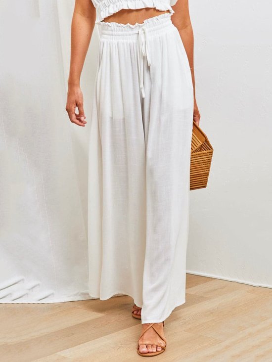Damen Elegant Weit Hose Unifarben
