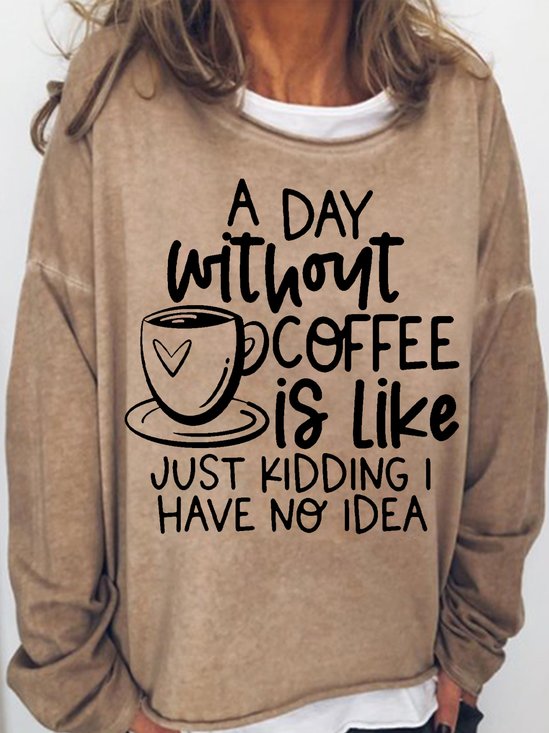 Damen Textbriefe Rundhals Lässig Frühling/Herbst Langarm Sweatshirt