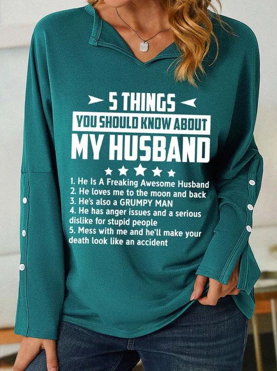 Damen Textbriefe V-Ausschnitt Einfach Frühling/Herbst Langarm Sweatshirt