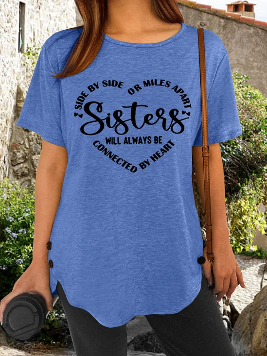 Damen Buchstabe Kurzarm T-Shirts T-Shirt Rundhals Retro Sommer Oberteile