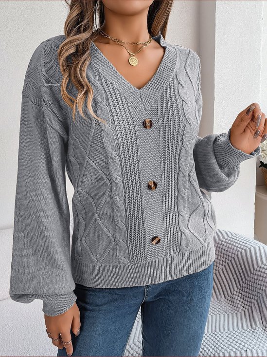 Lässig Weit Wolle/Stricken Pullover