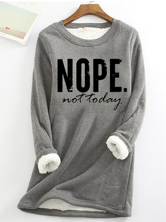 Damen Rundhals Textbriefe Lässig Winter Langarm Sweatshirt
