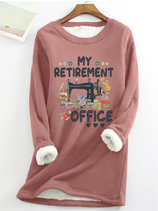 Damen LUSTIGES WORT Nähen meine Ruhestand Büro Einfach Weit Vlies Sweatshirt