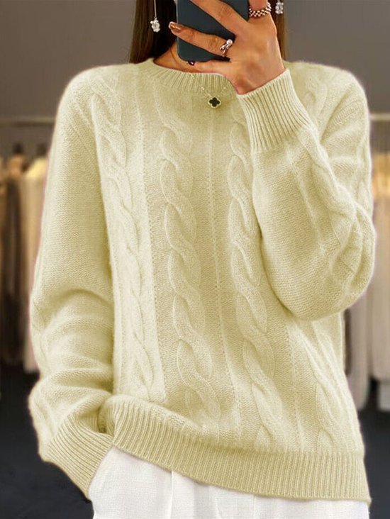 Weit Lässig Rundhals Pullover