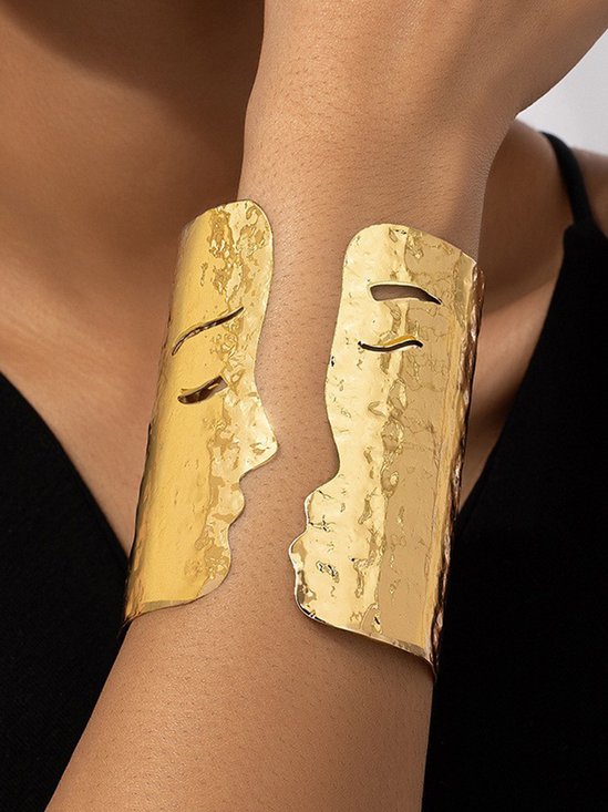 Valentinstag Irregulär Gesicht Design PUNK Manschette Armreif