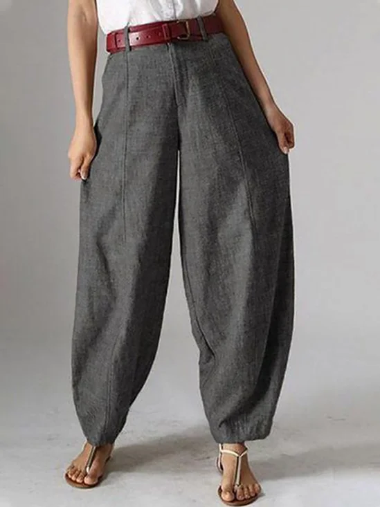 Damen Hose Haremshosen Täglich Ausgehen Lässig Taschennähen Baumwolle Unifarben Frühling/Herbst Hose