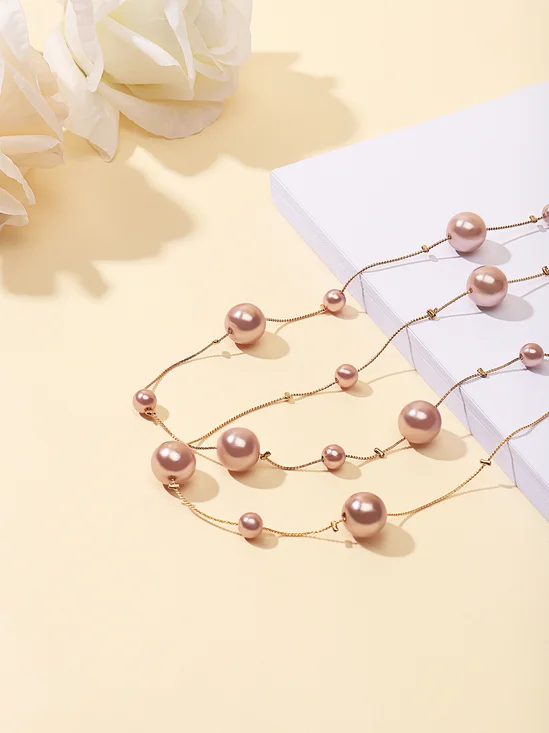 Muttertagsgeschenk Perlenschnalle Halskette Kreis Einfacher Schmuck