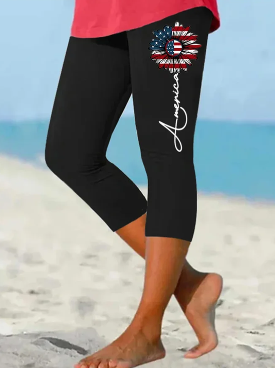 Damen Sonnenblume Lässig Alle Jahreszeiten Lang Leggings