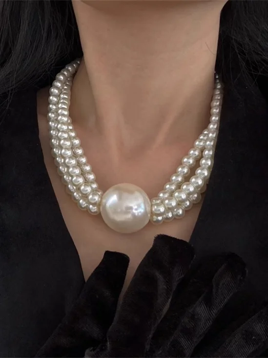 Elegant Perlen mehrschichtig Halskette