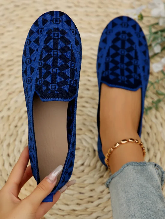 Textil Alle Jahreszeiten Ethnisch Flache Schuhe