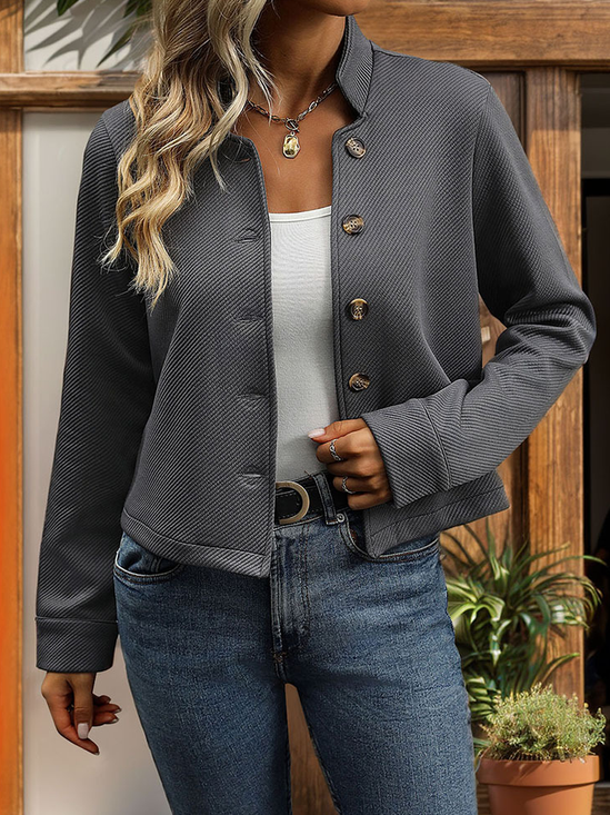 Damen Frühling/Herbst Oberbekleidung Lässig Unifarben Schal Jacke