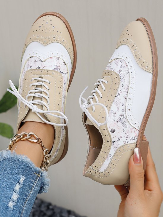 Alle Jahreszeiten PU Geblümt Flache Schuhe