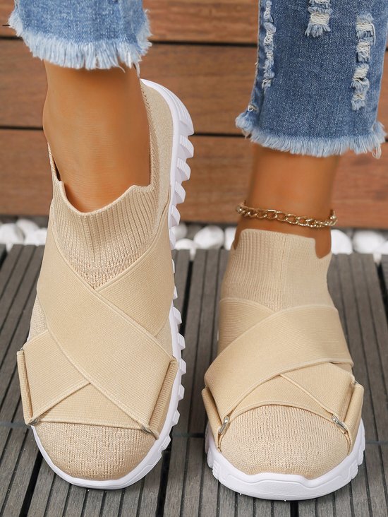 Textil Unifarben Lässig Flyknit Sneakers