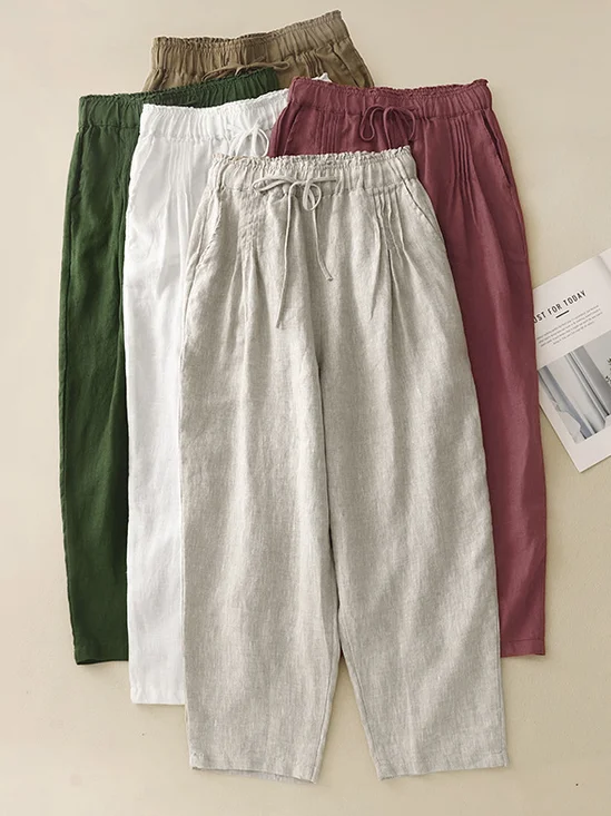 Damen Unifarben Lang Hose Lässig Frühling/Herbst Hose