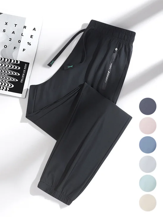Damen Hose Elastische Taille Haremshosen Täglich Ausgehen Lässig Reißverschluss Nylon Unifarben Frühling/Herbst Hose