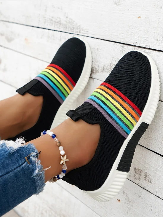 Unifarben Lässig Alle Jahreszeiten Textil Flyknit Sneakers
