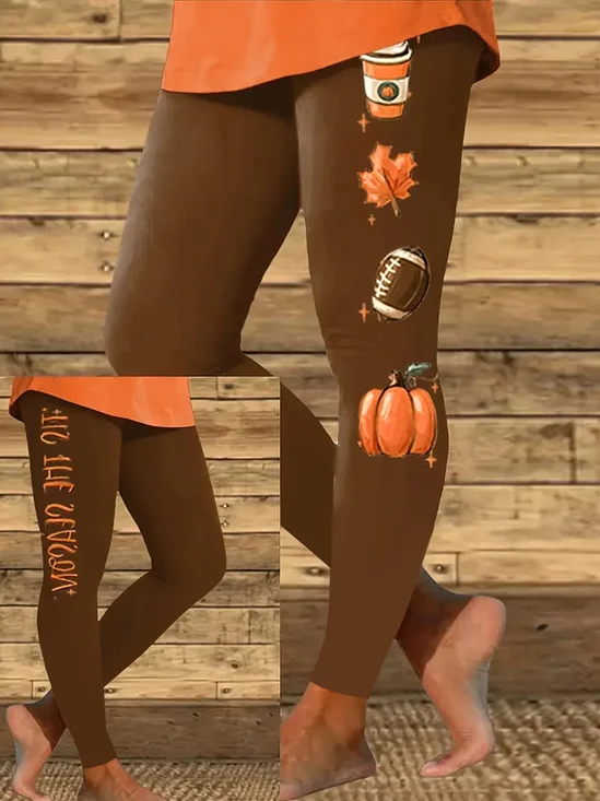 Damen Lässig Halloween Jersey Alle Jahreszeiten Lang Leggings