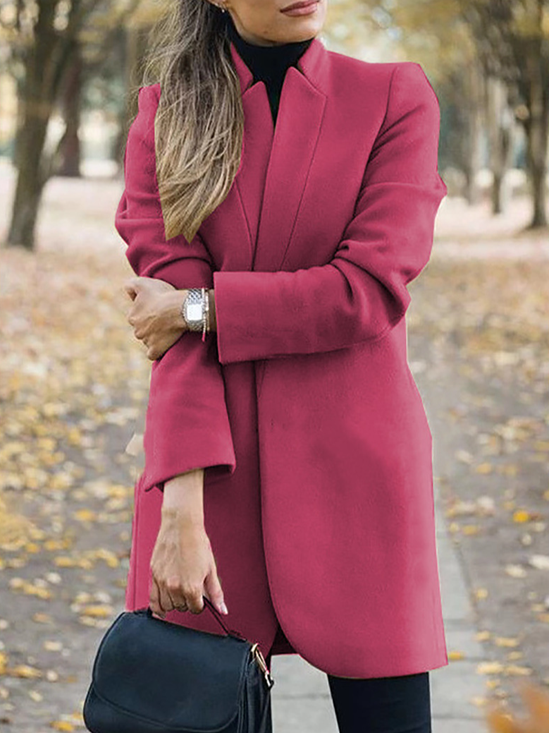 Jacken Damen Lässig Unifarben Langarm Herbst Oberbekleidung