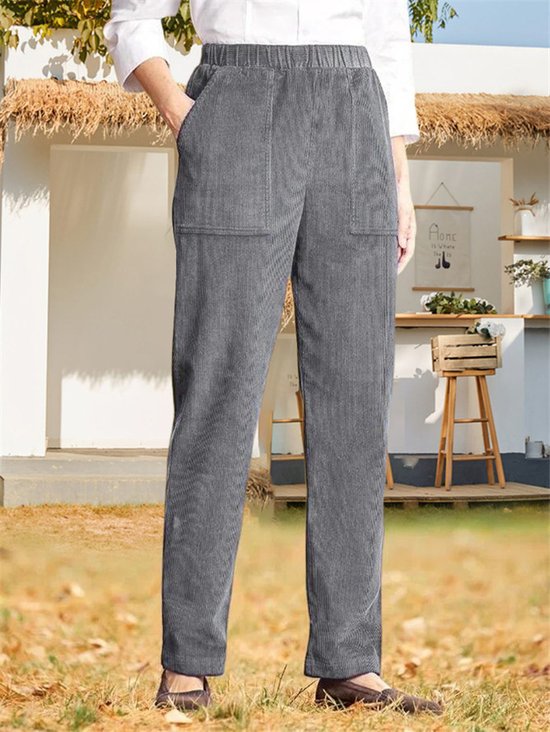 Damen Hose Täglich Ausgehen Lässig Fluff/Granular-Fleece-Stoff Unifarben Frühling/Herbst Hose