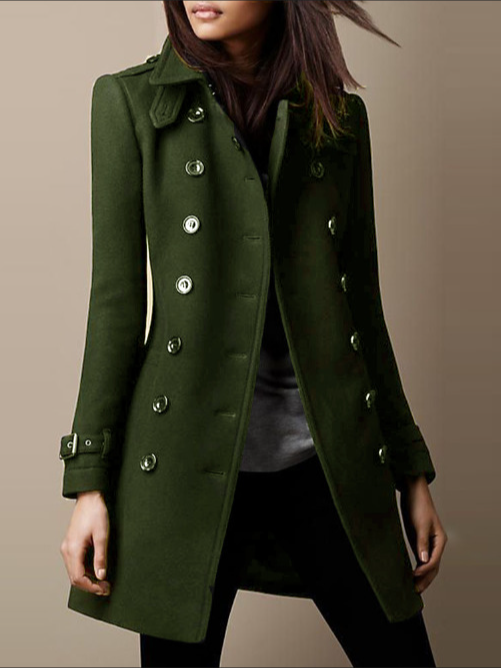 Damen Frühling/Herbst Oberbekleidung Lässig Unifarben Langarm Schalkragen Jacke