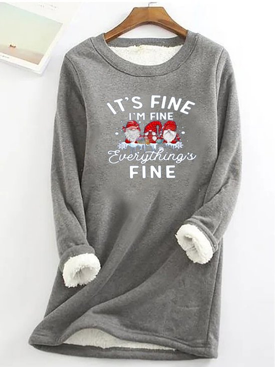 Damen Rundhals Weihnachten Lässig Winter Langarm Sweatshirt