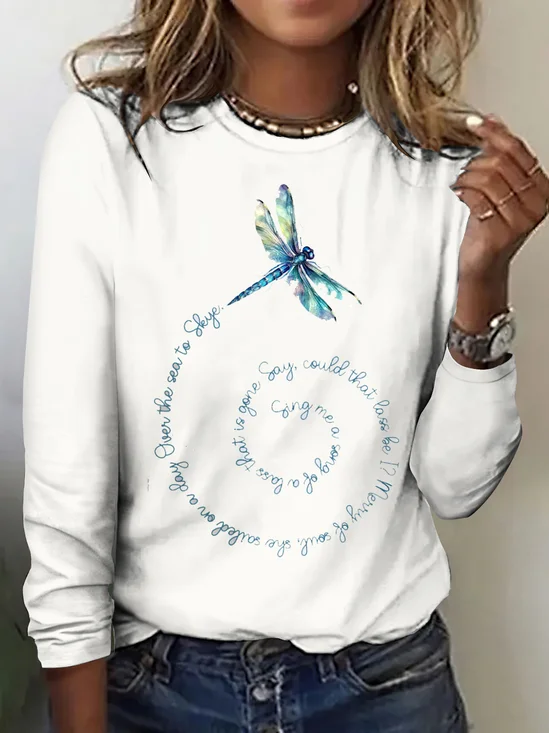 Damen Kariert Langarm T-Shirts T-Shirt Rundhals Retro Frühling/Herbst Oberteile