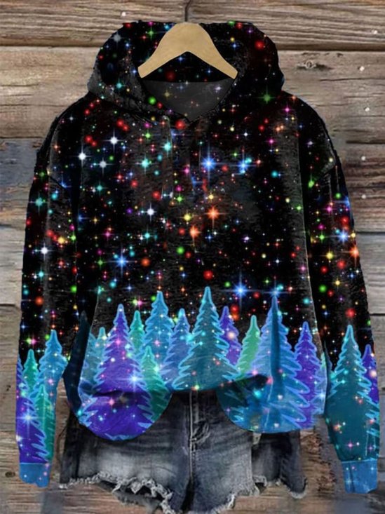 Damen Kapuze Weihnachten Lässig Frühling/Herbst Langarm Sweatshirt