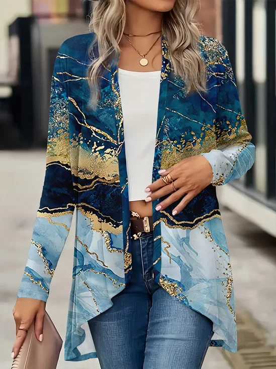 Damen Frühling/Herbst Aufdecken Retro Farbverlauf Leicht Strickjacke