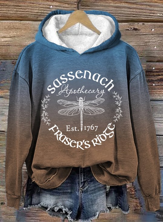 Damen Textbriefe Frühling/Herbst Langarm Lässig Täglich Kapuze