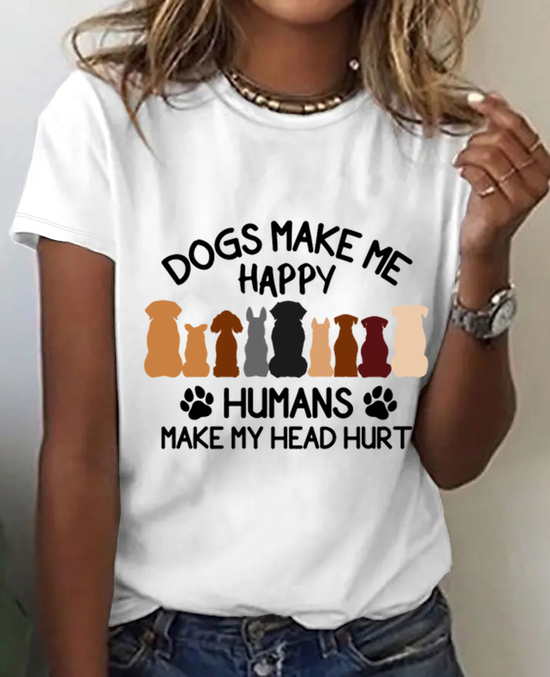 Damen Kurzarm T-Shirts T-Shirt Sommer Tier Baumwolle Rundhals Täglich Ausgehen Lässig Oberteile