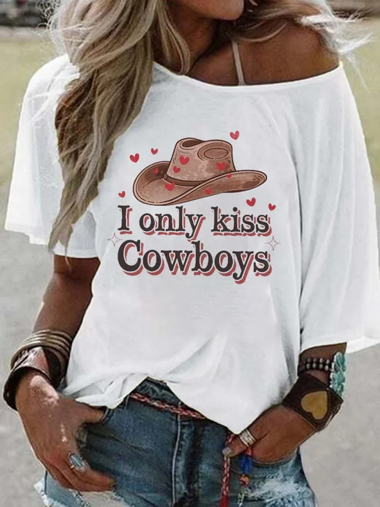 Damen Wilder Westen Kurzarm T-Shirts T-Shirt Rundhals Retro Sommer Oberteile