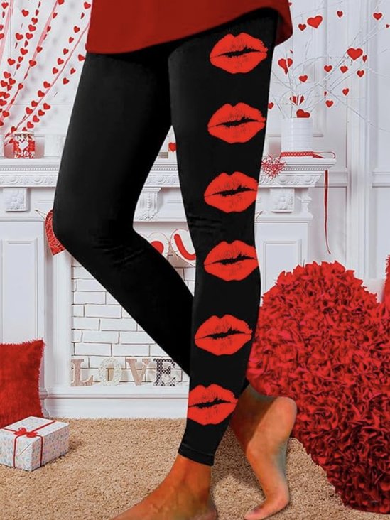 Damen Kariert Retro Alle Jahreszeiten Lang Leggings